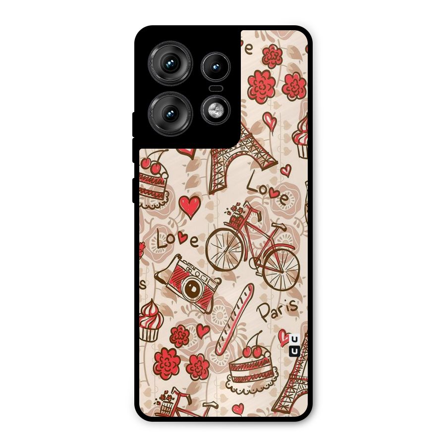 Red Peach City Metal Back Case for Motorola Edge 50 Pro