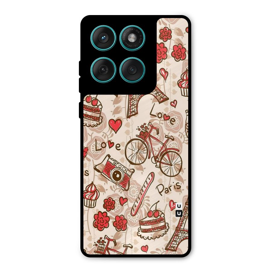 Red Peach City Metal Back Case for Motorola Edge 60 Fusion