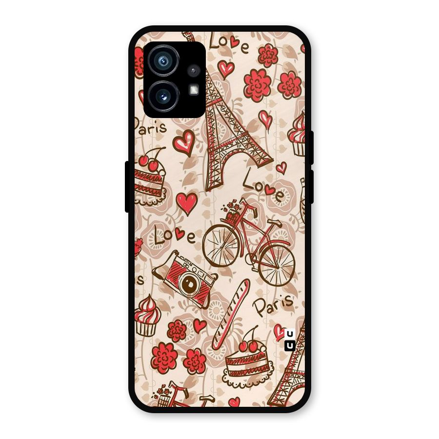 Red Peach City Metal Back Case for Nothing Phone 1