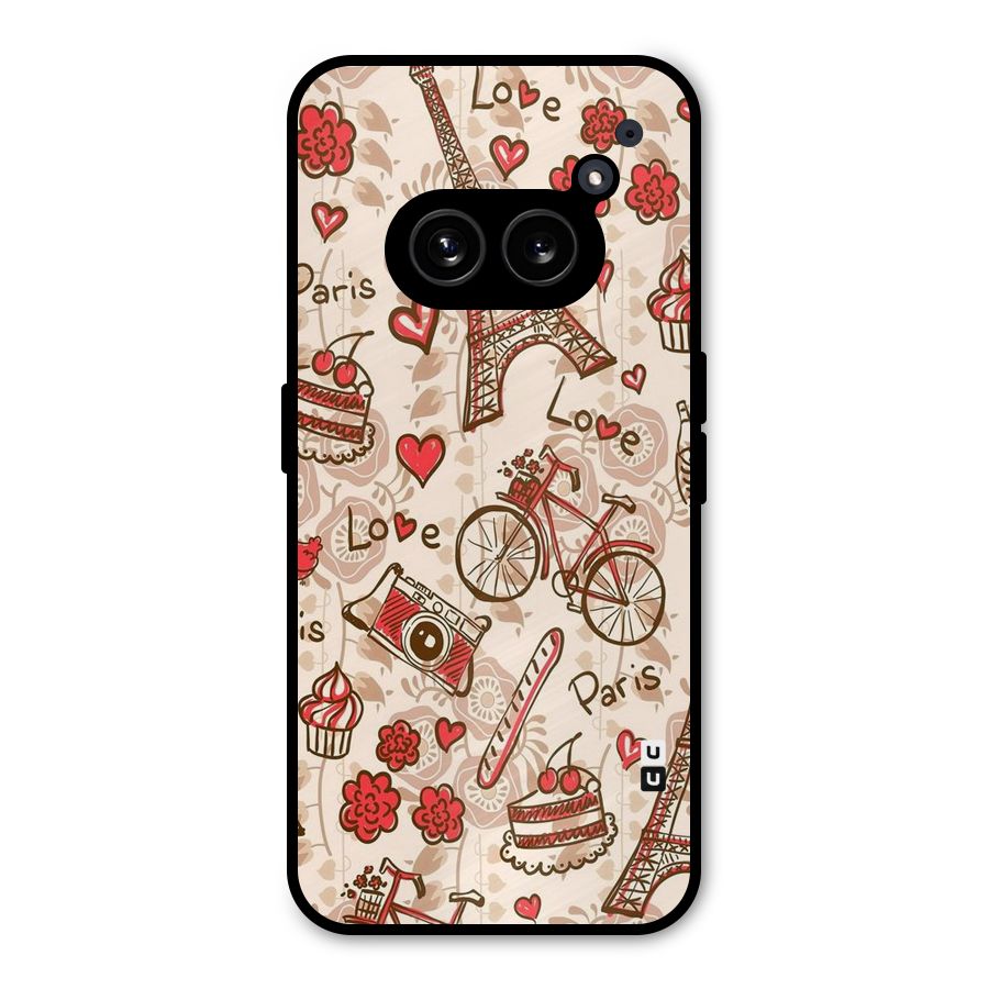 Red Peach City Metal Back Case for Nothing Phone 2a Plus