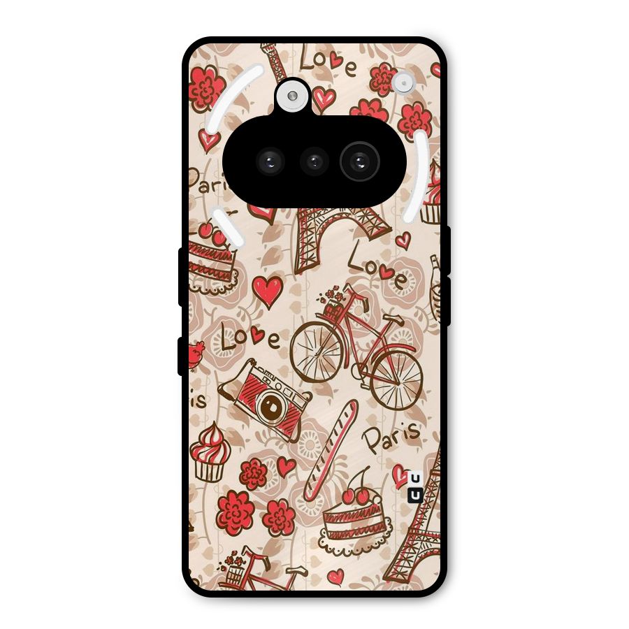 Red Peach City Metal Back Case for Nothing Phone 3a
