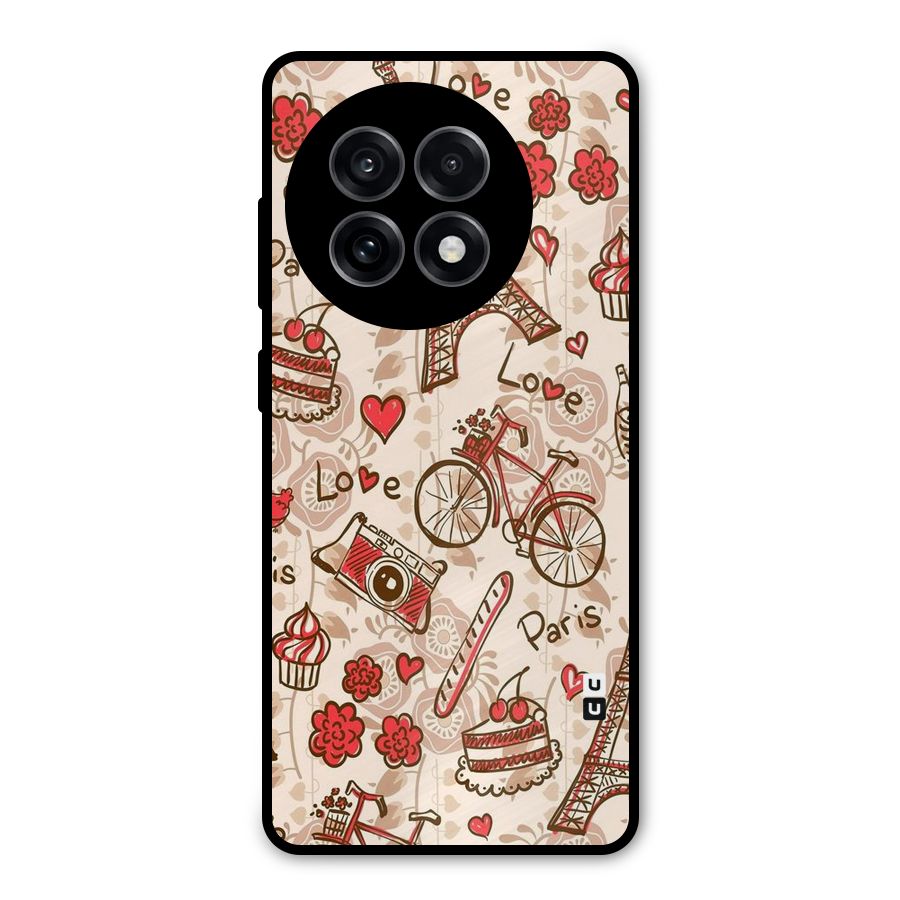 Red Peach City Metal Back Case for OnePlus 13R