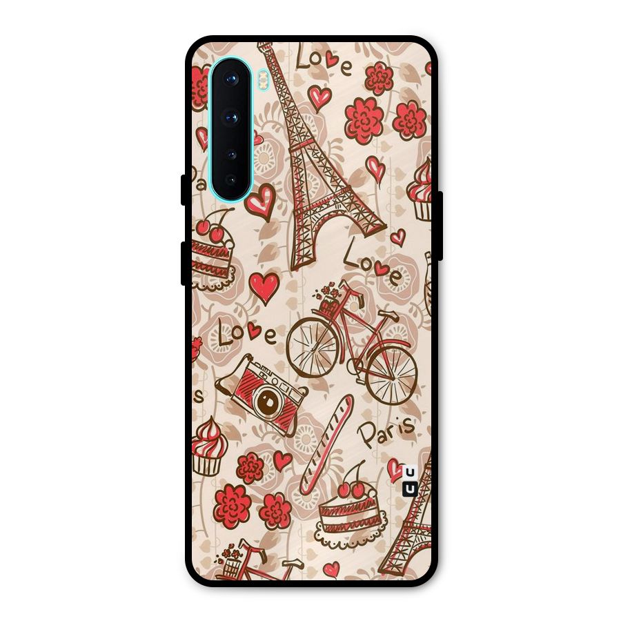 Red Peach City Metal Back Case for OnePlus Nord