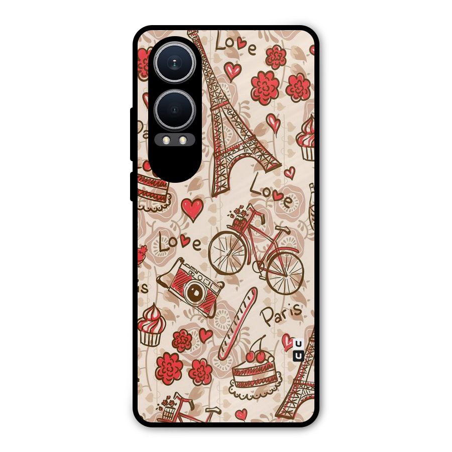 Red Peach City Metal Back Case for OnePlus Nord CE4 Lite