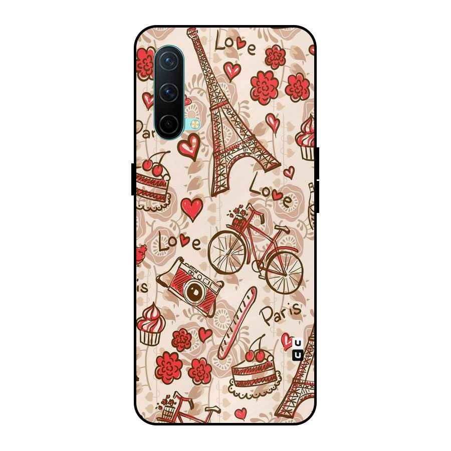 Red Peach City Metal Back Case for OnePlus Nord CE 5G