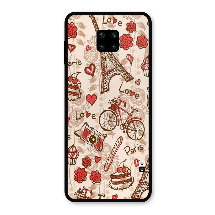 Red Peach City Metal Back Case for Poco M2 Pro