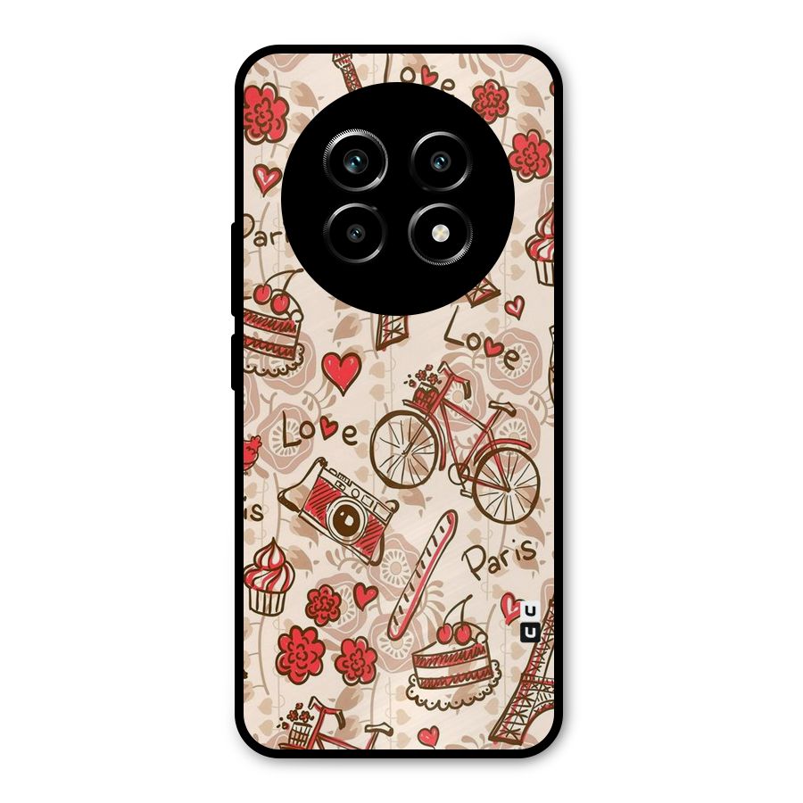 Red Peach City Metal Back Case for Realme 13 Pro