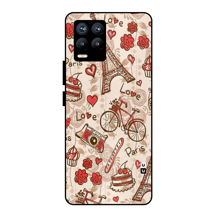 Red Peach City Metal Back Case for Realme 8 Pro