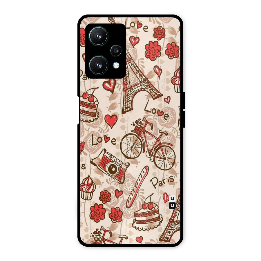 Red Peach City Metal Back Case for Realme 9 Pro 5G