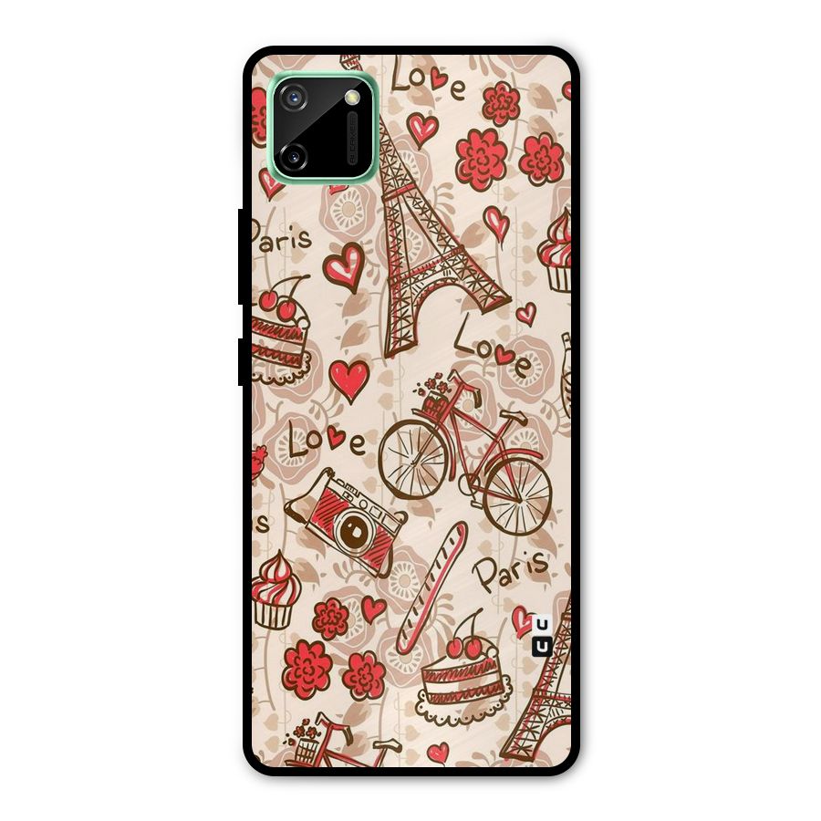 Red Peach City Metal Back Case for Realme C11