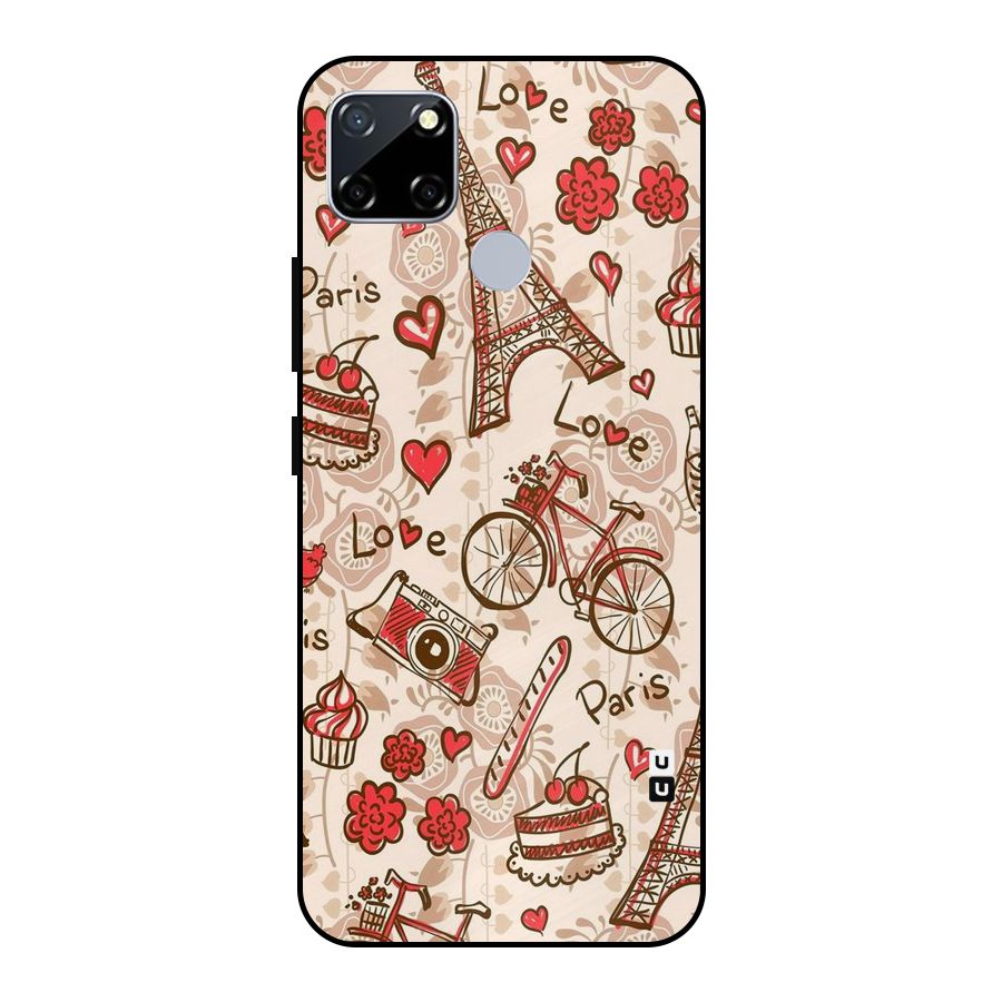 Red Peach City Metal Back Case for Realme Narzo 20
