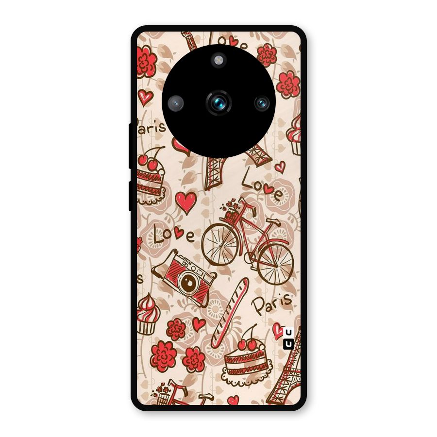 Red Peach City Metal Back Case for Realme Narzo 60 Pro