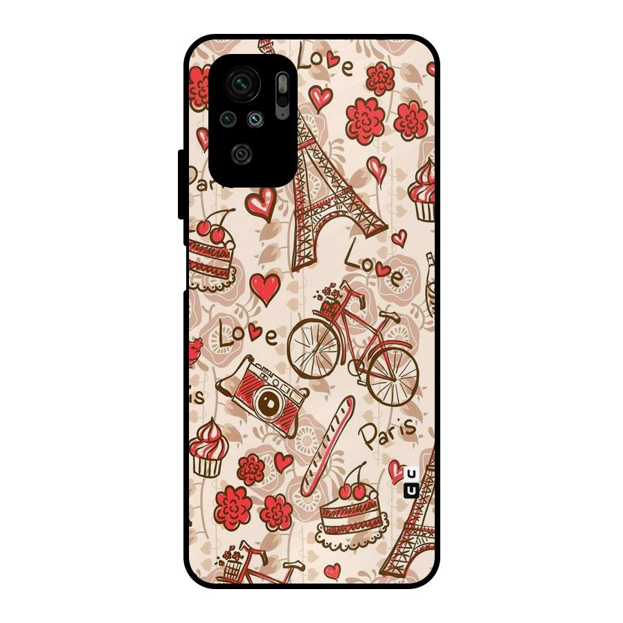 Red Peach City Metal Back Case for Redmi Note 10S
