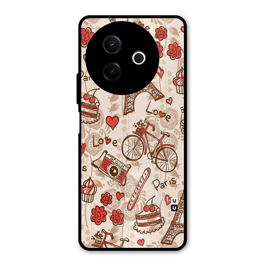 Red Peach City Metal Back Case for Vivo Y39