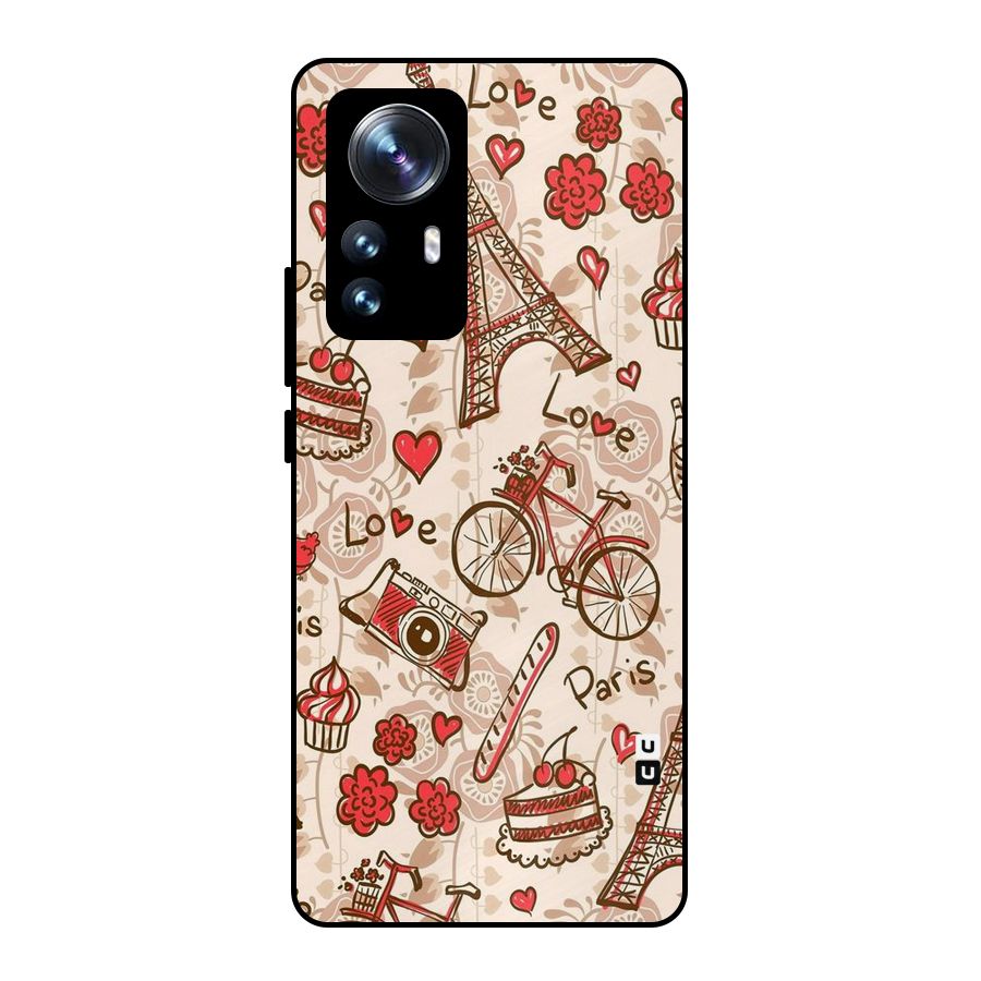 Red Peach City Metal Back Case for Xiaomi 12 Pro
