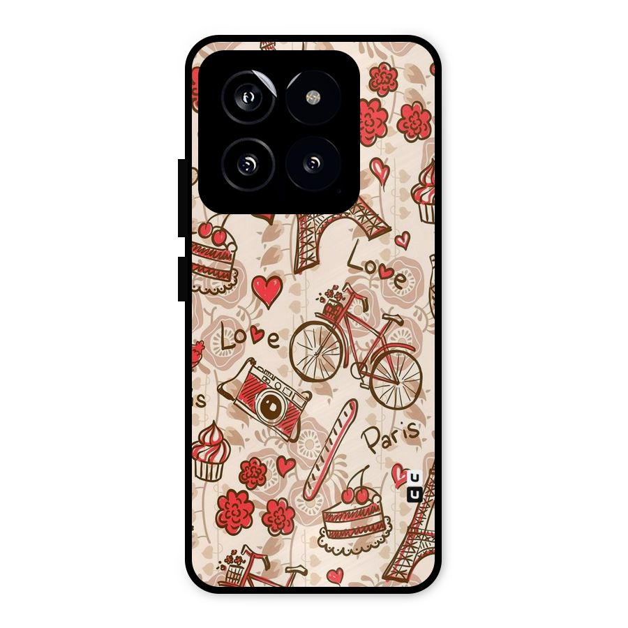 Red Peach City Metal Back Case for Xiaomi 14