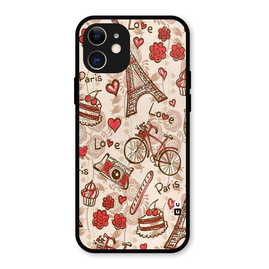 Red Peach City Metal Back Case for iPhone 12