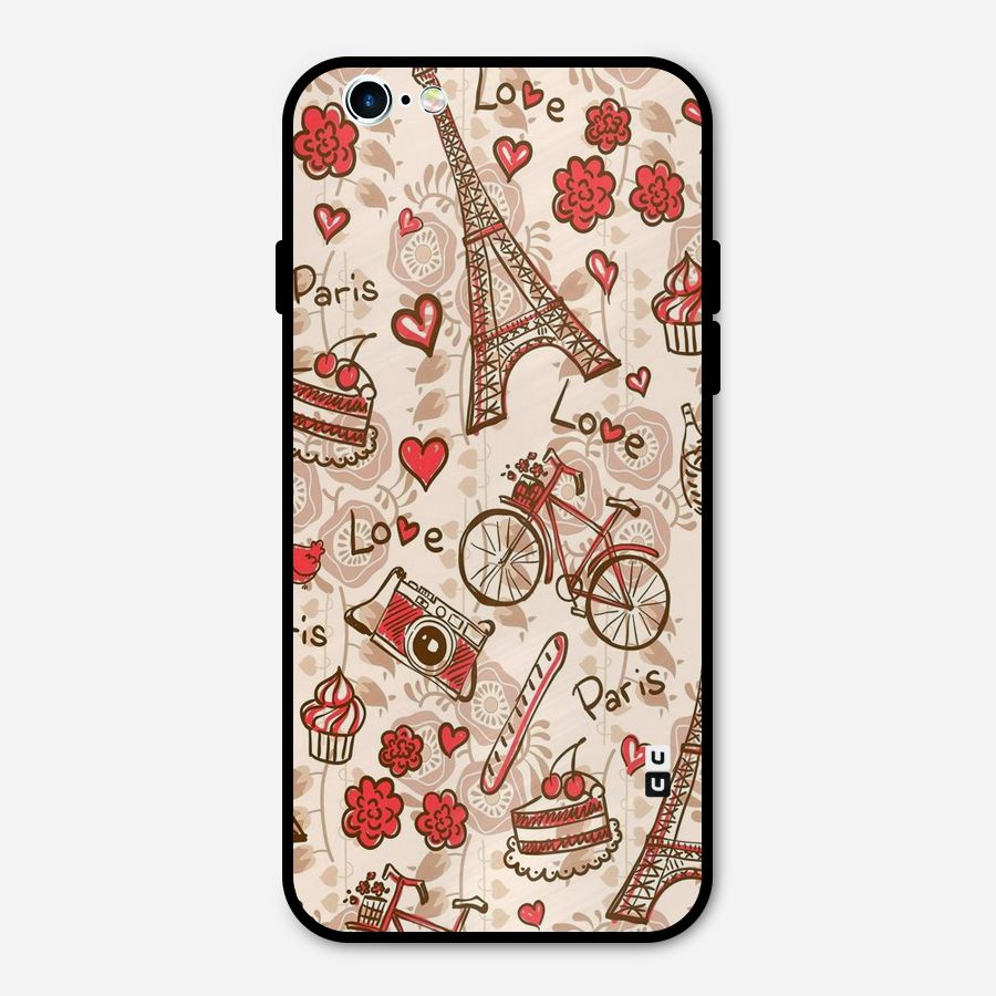 Red Peach City Metal Back Case for iPhone 6 6s