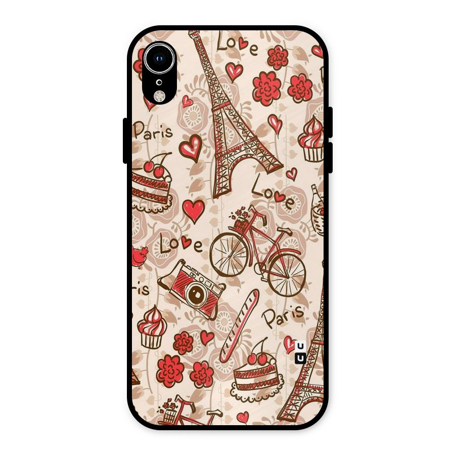 Red Peach City Metal Back Case for iPhone XR