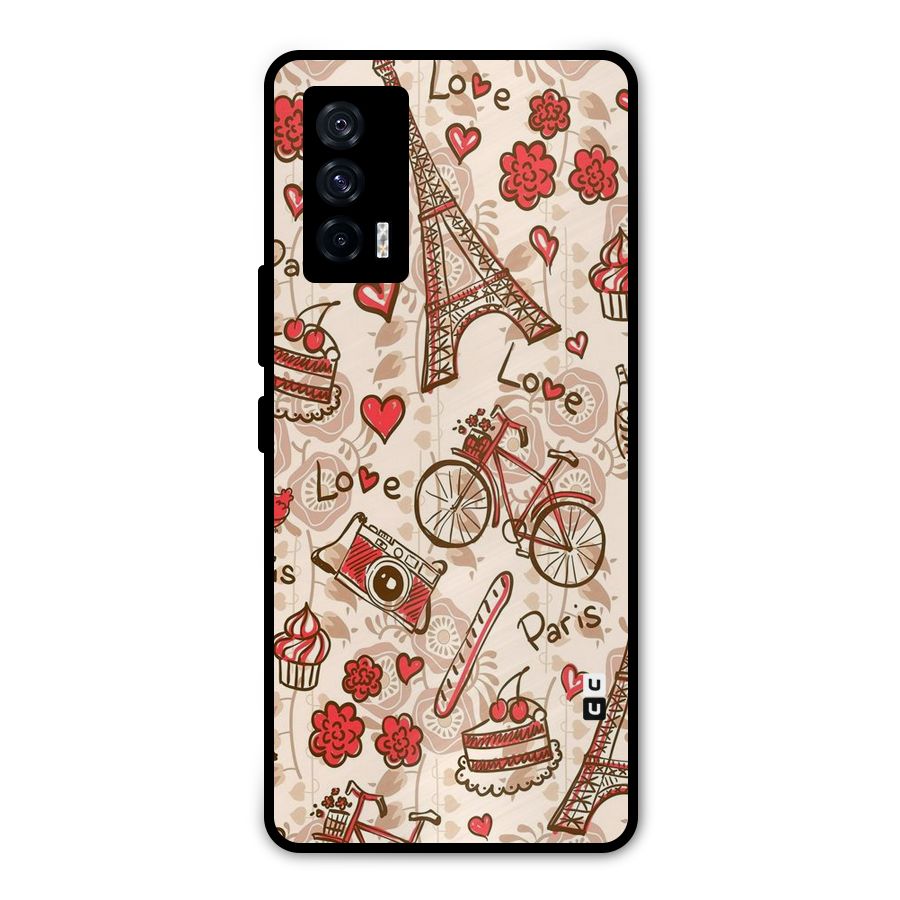 Red Peach City Metal Back Case for iQOO 7 5G