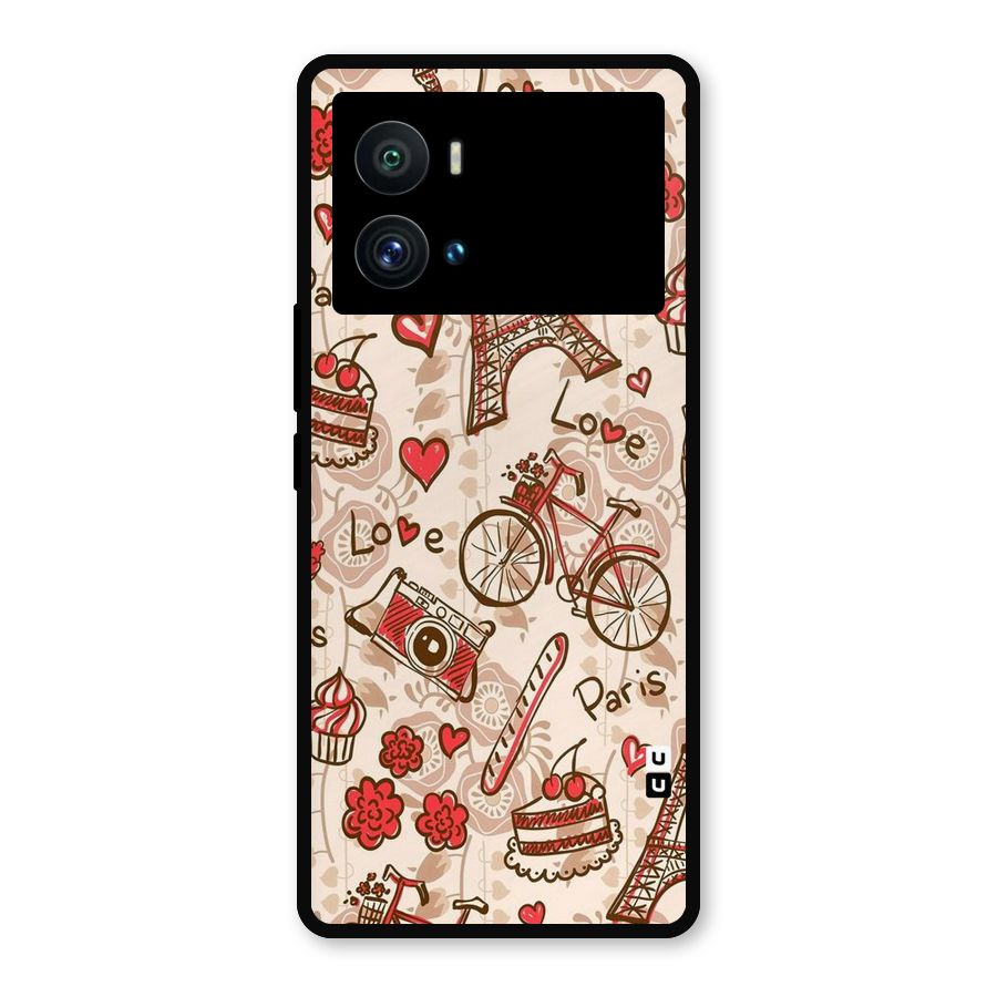 Red Peach City Metal Back Case for iQOO 9 Pro