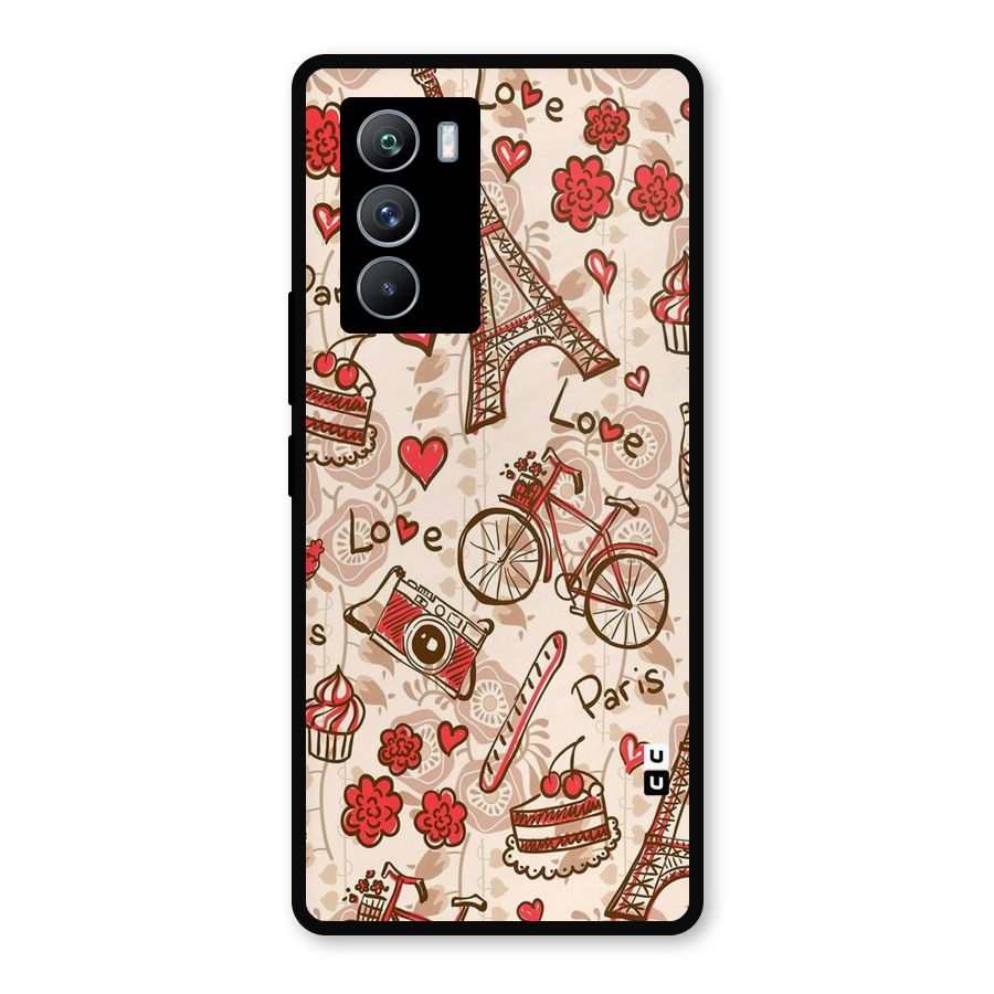 Red Peach City Metal Back Case for iQOO 9 SE
