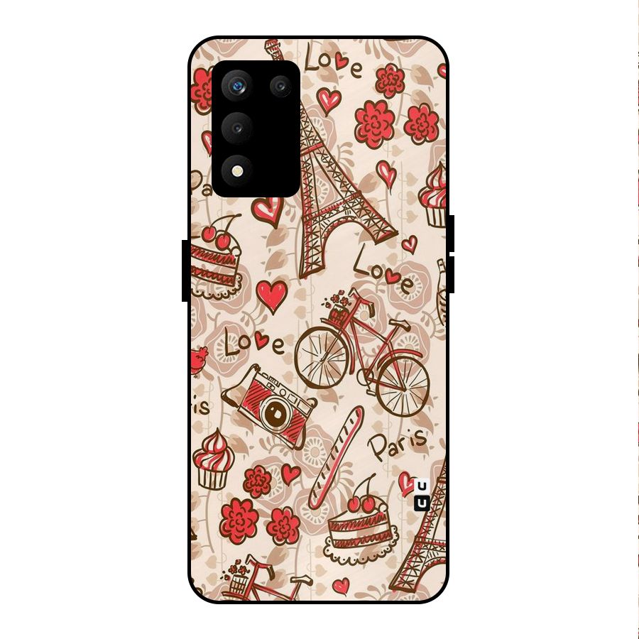 Red Peach City Metal Back Case for realme 9 5G SE