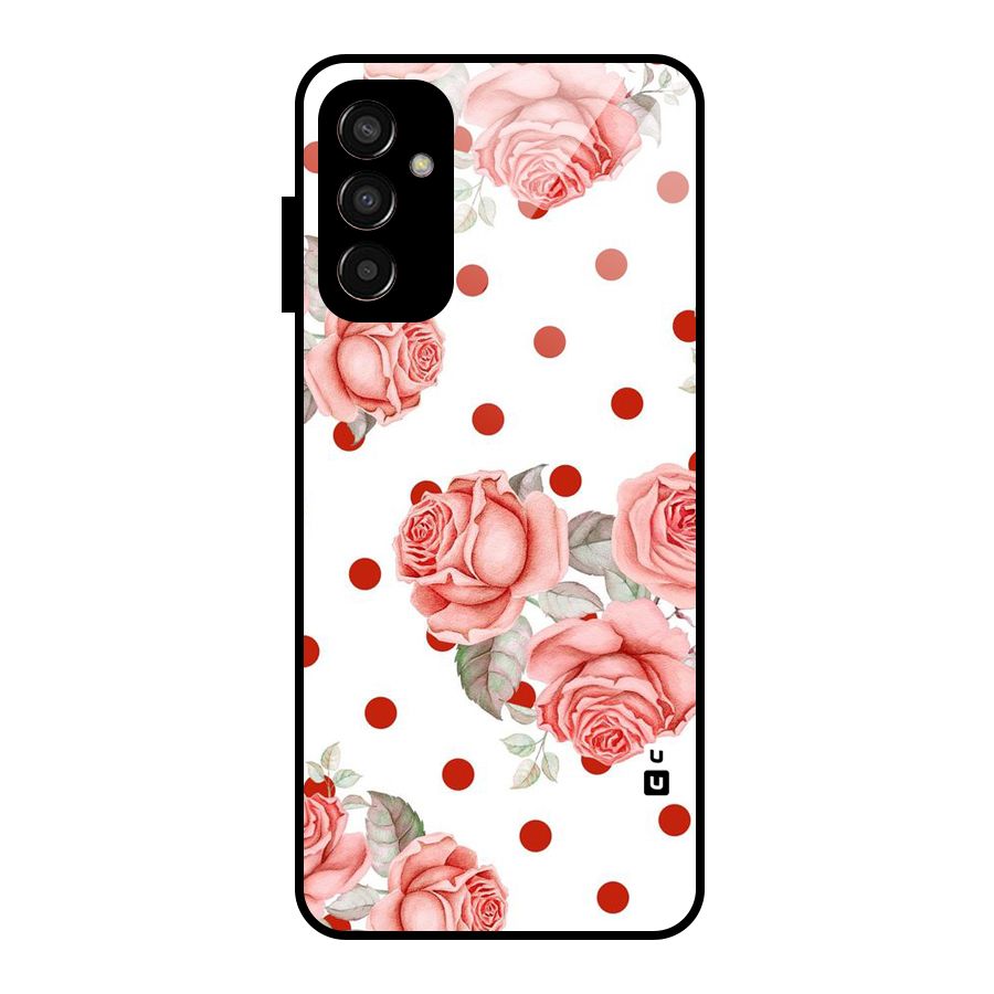 Red Peach Shade Flowers Glass Back Case for Galaxy F13