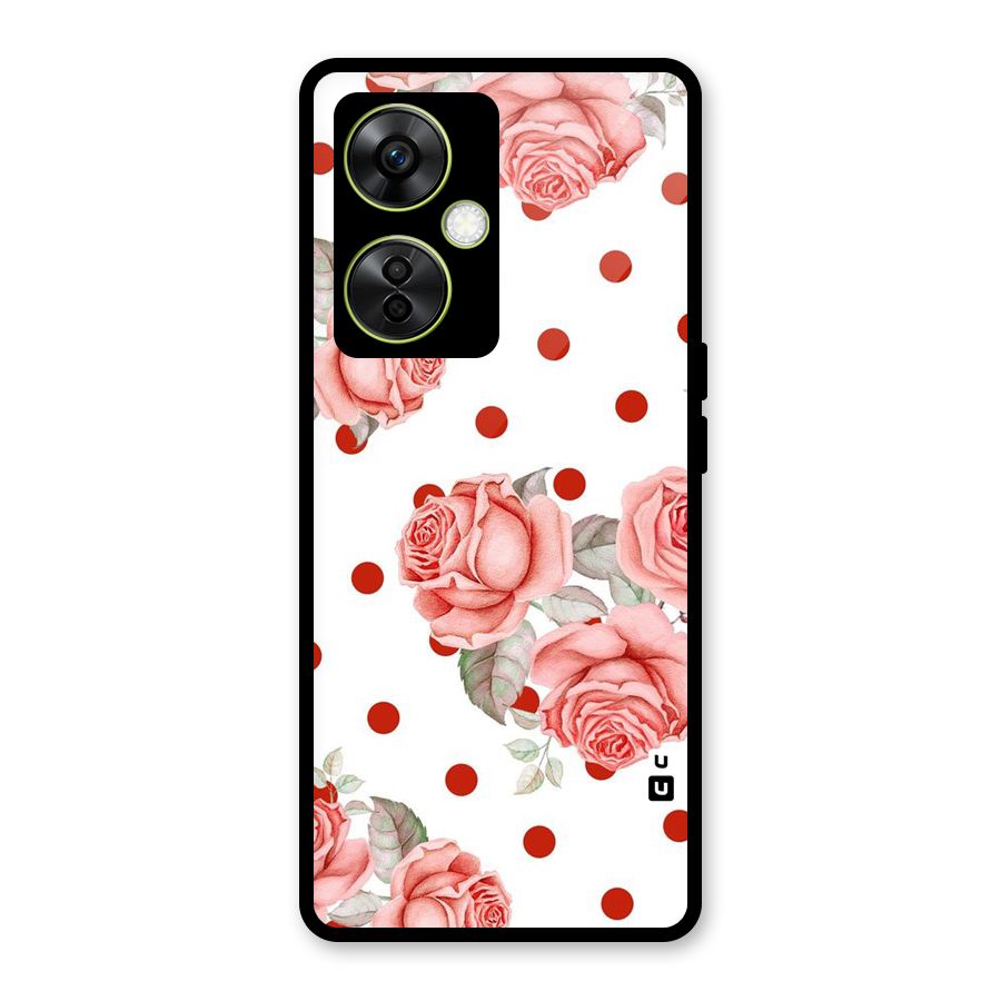 Red Peach Shade Flowers Glass Back Case for OnePlus Nord CE 3 Lite
