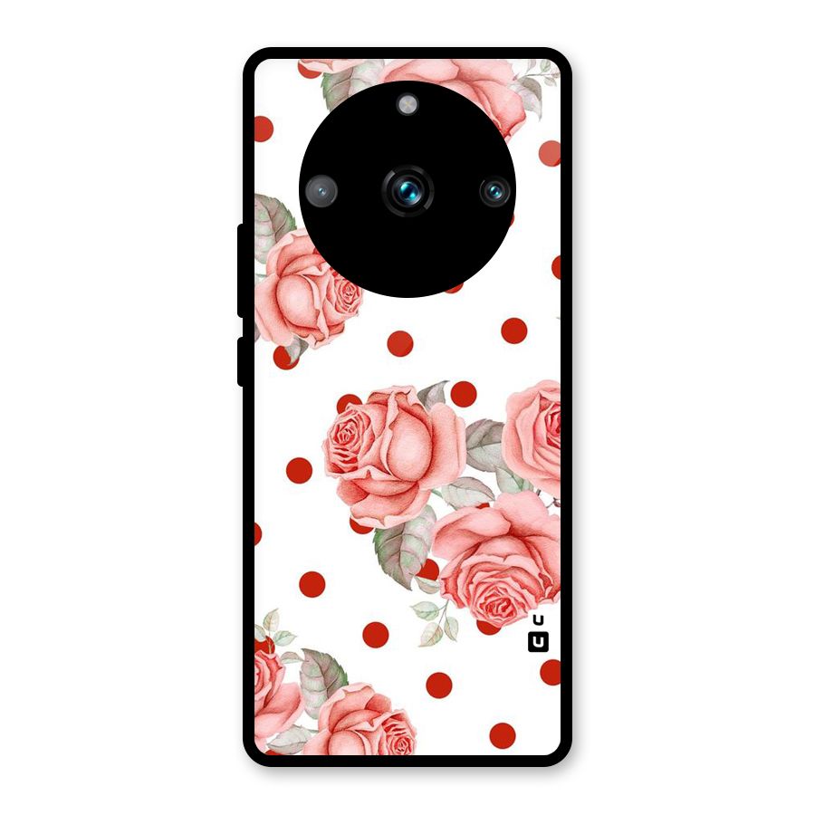 Red Peach Shade Flowers Glass Back Case for Realme 11 Pro