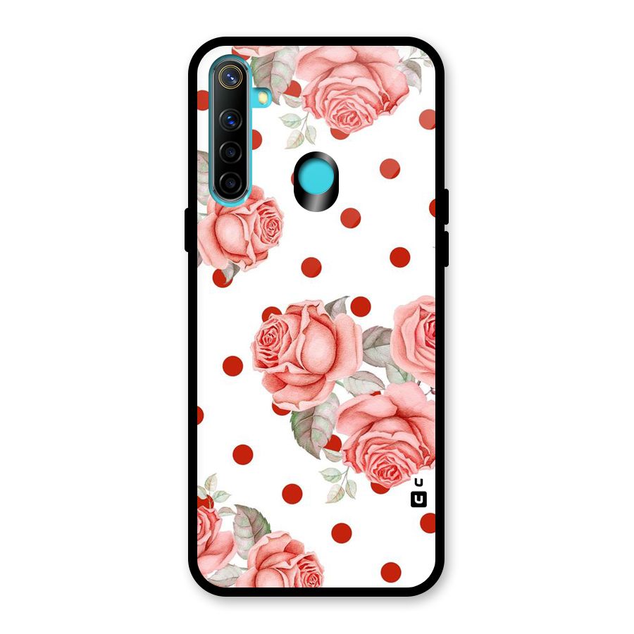 Red Peach Shade Flowers Glass Back Case for Realme 5i