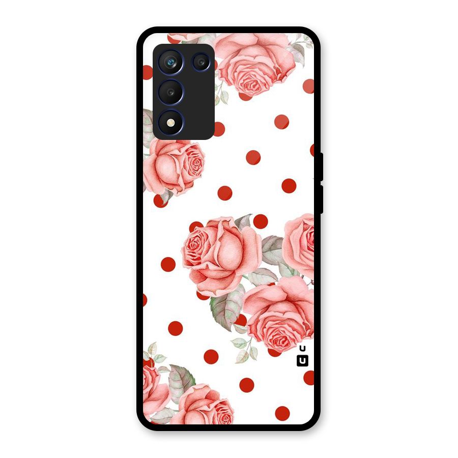 Red Peach Shade Flowers Glass Back Case for Realme 9 5G Speed