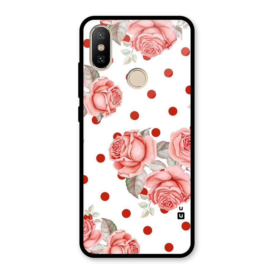 Red Peach Shade Flowers Glass Back Case for Redmi A2