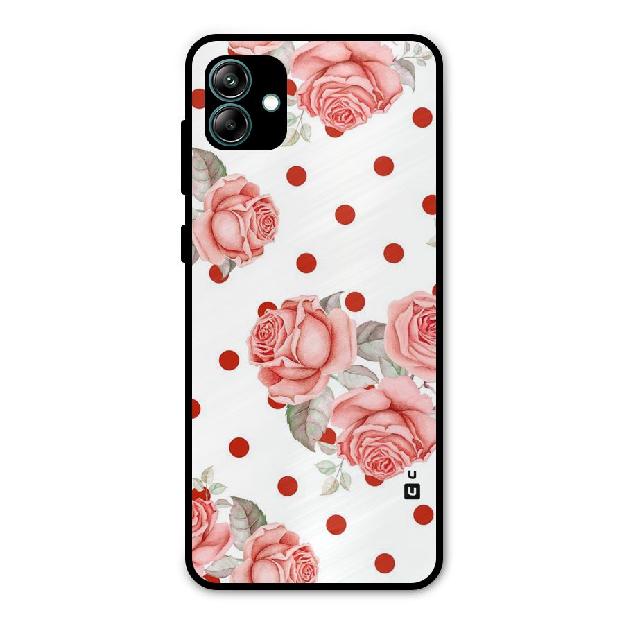 Red Peach Shade Flowers Metal Back Case for Galaxy A04