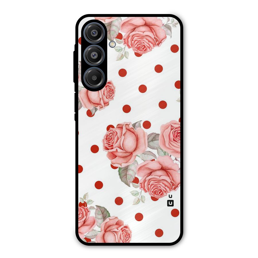 Red Peach Shade Flowers Metal Back Case for Galaxy A16 5G