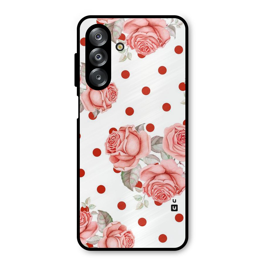 Red Peach Shade Flowers Metal Back Case for Galaxy A26