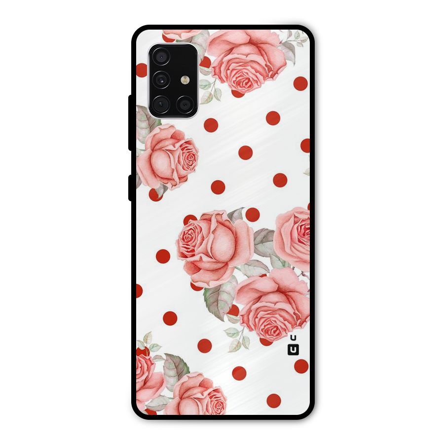 Red Peach Shade Flowers Metal Back Case for Galaxy A51