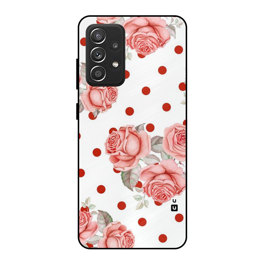 Red Peach Shade Flowers Metal Back Case for Galaxy A52s 5G