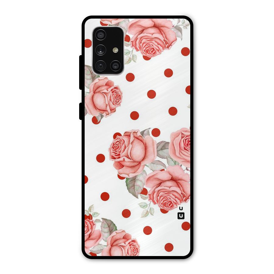 Red Peach Shade Flowers Metal Back Case for Galaxy A71