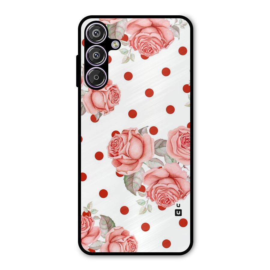 Red Peach Shade Flowers Metal Back Case for Galaxy F15