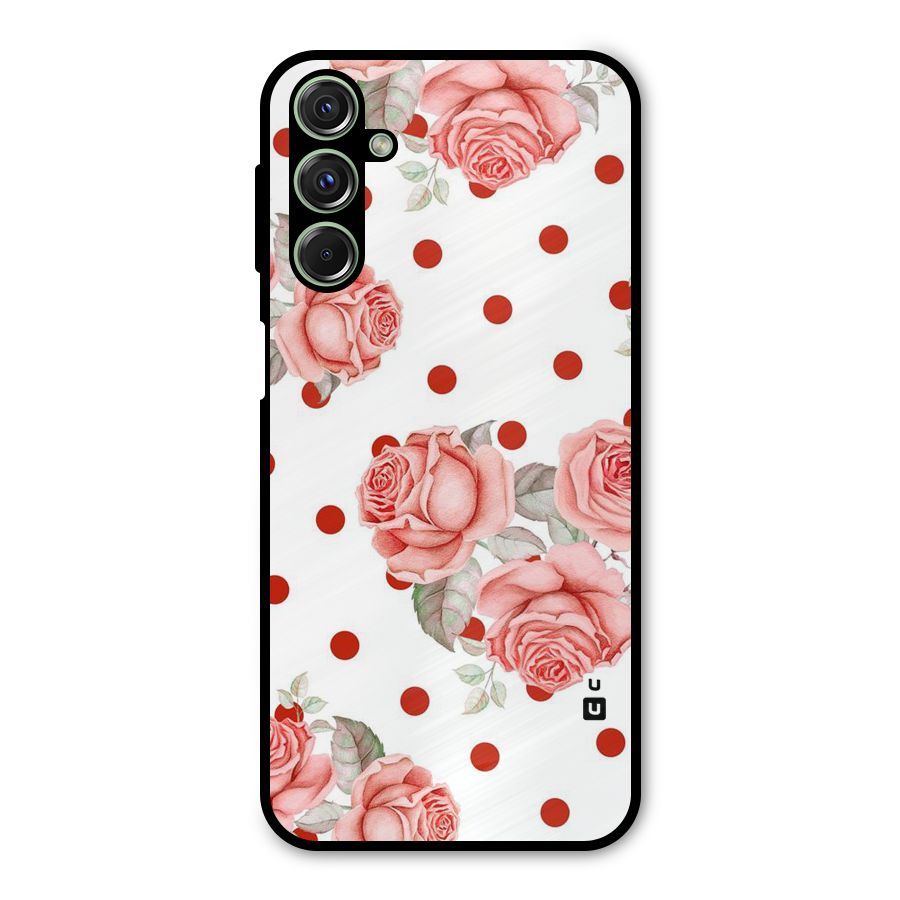 Red Peach Shade Flowers Metal Back Case for Galaxy F34
