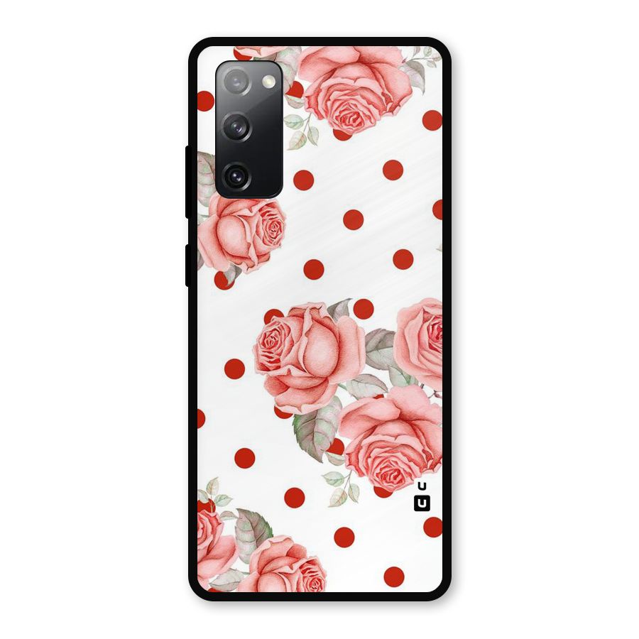 Red Peach Shade Flowers Metal Back Case for Galaxy S20 FE 5G