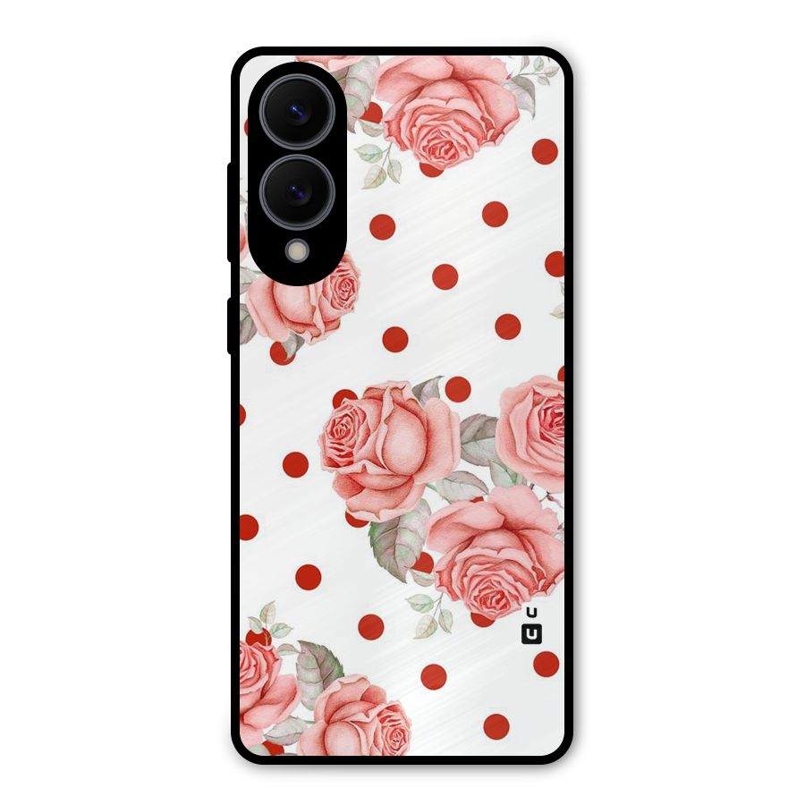 Red Peach Shade Flowers Metal Back Case for Galaxy S25 Edge