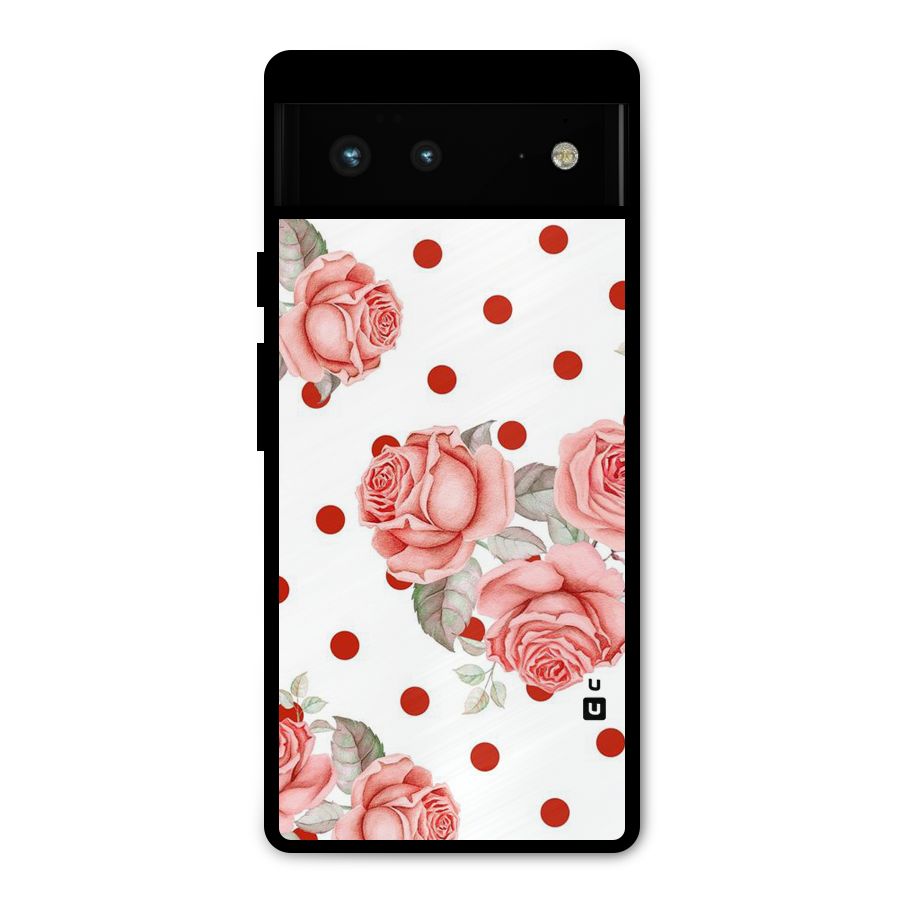 Red Peach Shade Flowers Metal Back Case for Google Pixel 6