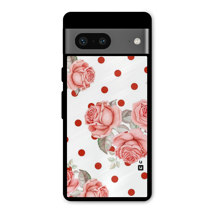 Red Peach Shade Flowers Metal Back Case for Google Pixel 7
