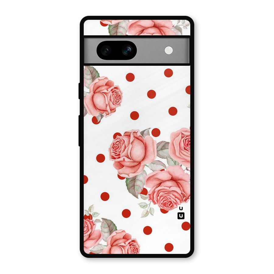 Red Peach Shade Flowers Metal Back Case for Google Pixel 7a