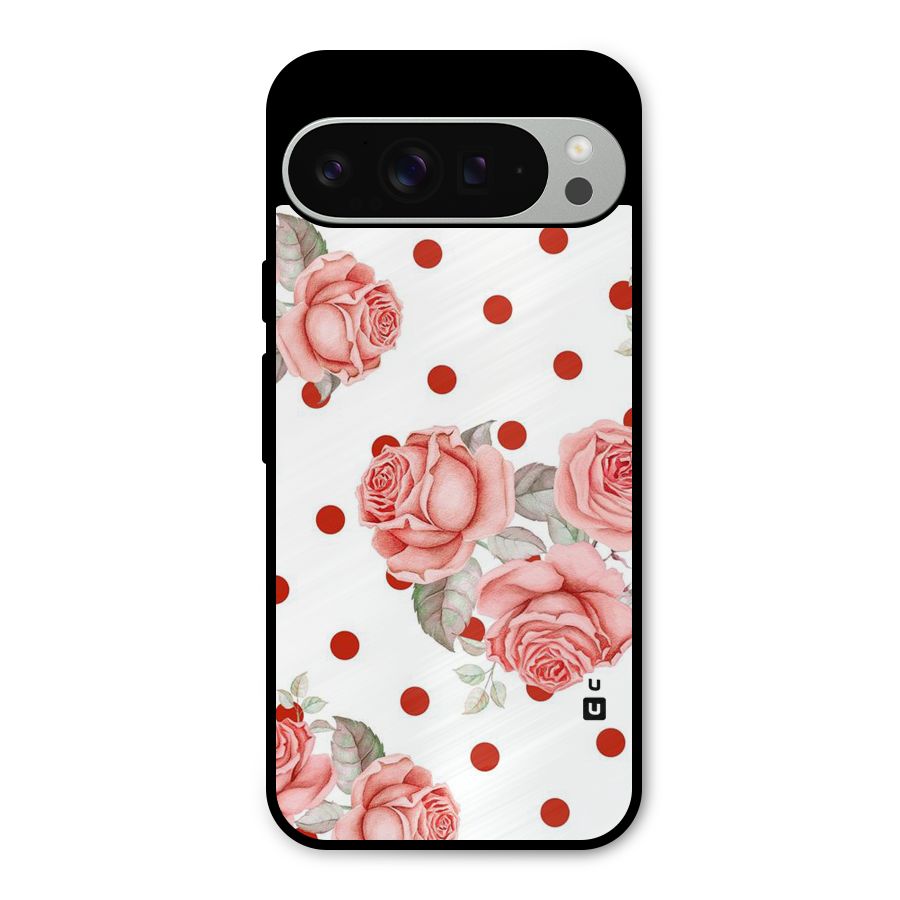 Red Peach Shade Flowers Metal Back Case for Google Pixel 9 Pro XL