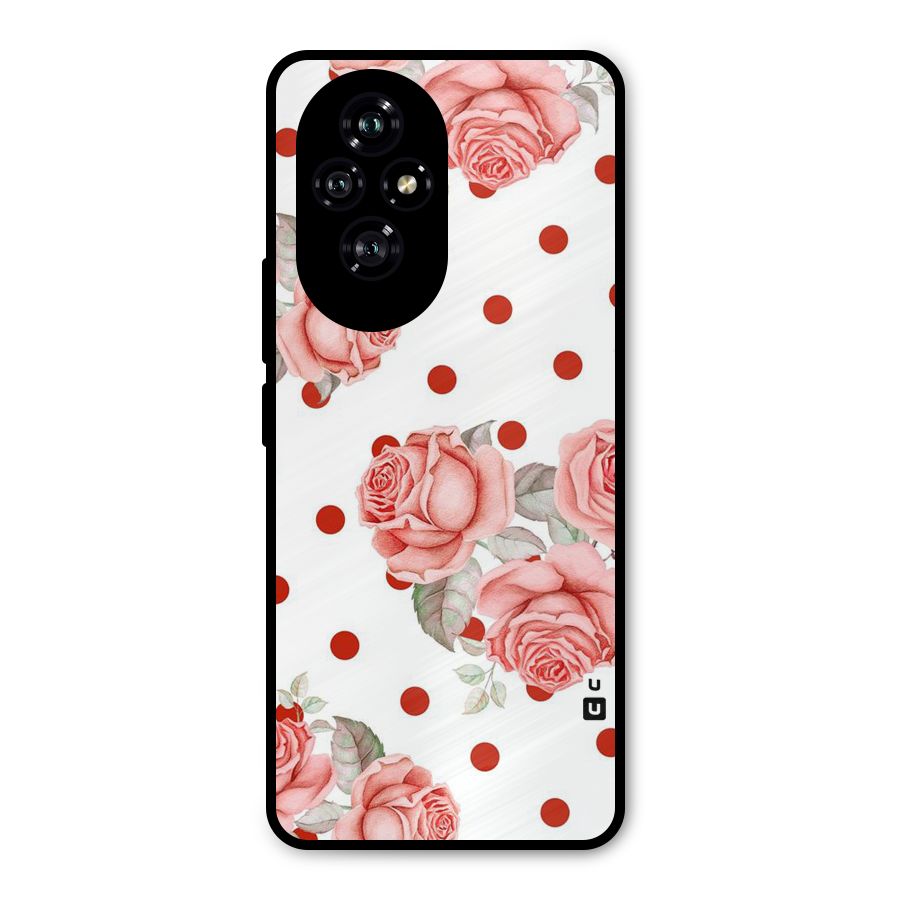 Red Peach Shade Flowers Metal Back Case for Honor 200