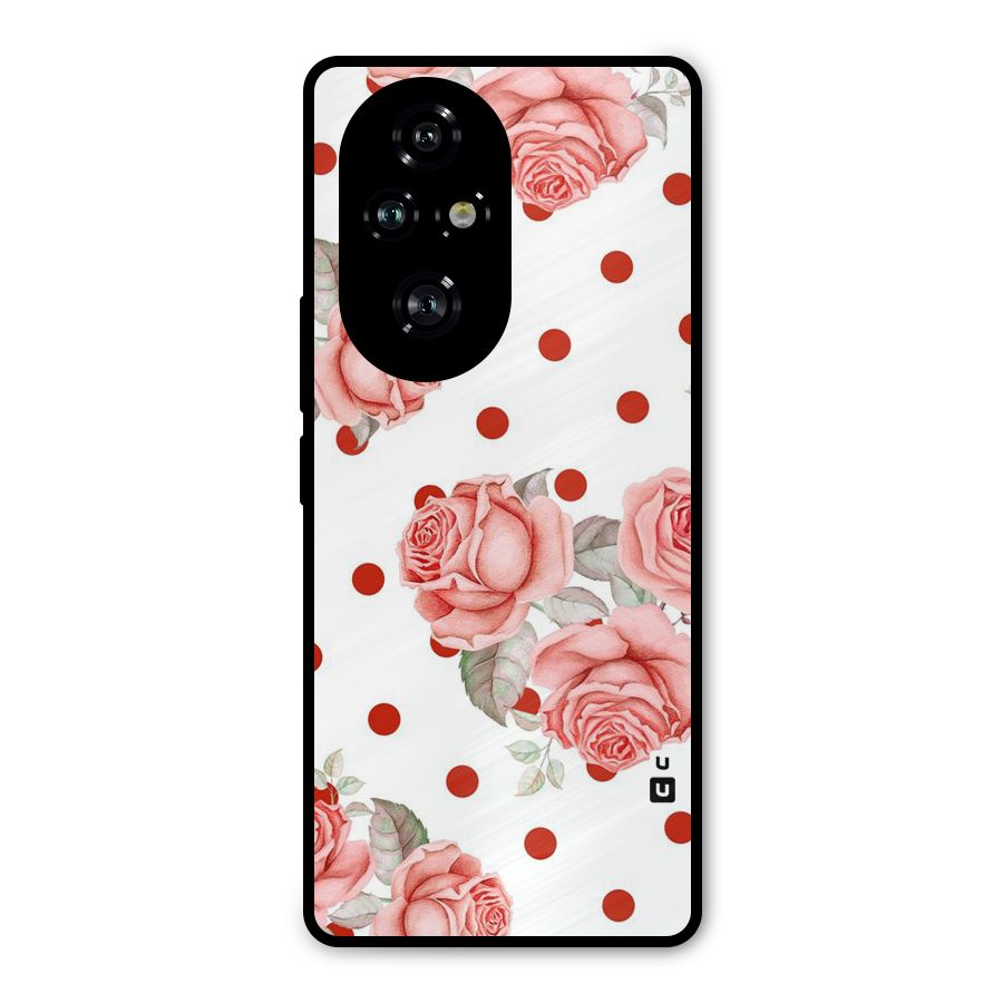 Red Peach Shade Flowers Metal Back Case for Honor 200 Pro