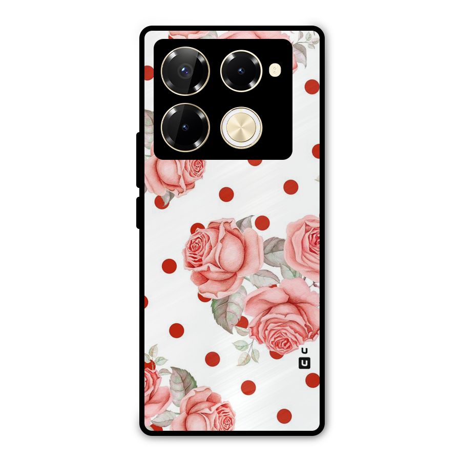 Red Peach Shade Flowers Metal Back Case for Infinix Note 40 Pro